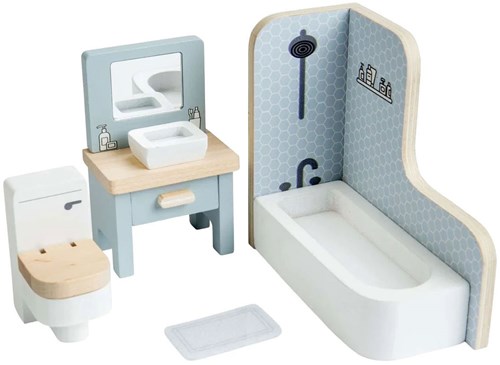 Bigjigs meubles de salle de bain en bois pour maison de poupée FSC certifié 4 pièces