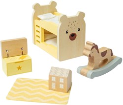 Bigjigs houten poppenhuis kinderslaapkamer set - FSC gecertificeerd speelgoed