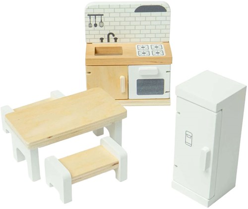 Bigjigs ensemble cuisine maison de poupée en bois - jouet FSC