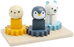 BigJigs jeu éducatif plateau engrenages animaux arctiques bois FSC