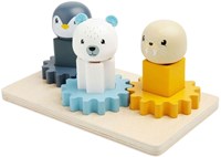 BigJigs educatief Arctic dieren tandwielbord FSC hout-2