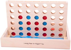 BigJigs houten spel Vier op een rij - klassiek strategiespel