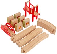 BigJigs houten treinrails uitbreidingsset bruggen 18-delig speelgoed-2