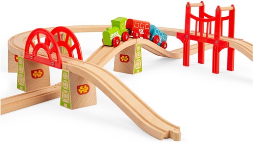 BigJigs houten treinrails uitbreidingsset bruggen 18-delig speelgoed-3