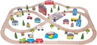 BigJigs houten treinset stad en platteland - 101-delig speelgoed-2