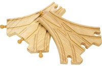 BigJigs houten treinrails 3-weg splitsing set - uitbreiding treinbaan