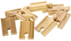 BigJigs houten mini rails treinbaan uitbreidingsset - 8 stuks