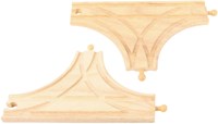 BigJigs houten treinrails T-splitsing - uitbreidingsset voor treinbaan