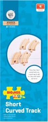 BigJigs houten treinrails korte bochten - set van 4 stuks
