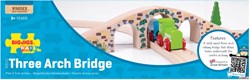 BigJigs houten treinbaan brug met 3 bogen - speelgoed brug