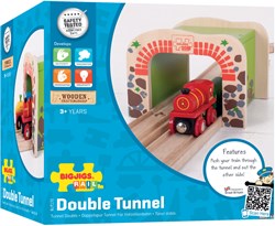 BigJigs tunnel double voie pour circuit de train en bois - jouet en bois