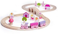 BigJigs houten treinset feeën roze - 40-delig speelgoed-2