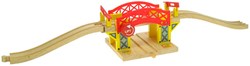 BigJigs houten treinbaan hefbrug - speelgoed brug voor treinset