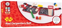 BigJigs Ceinture de Charpentier Bois Rouge - Jeu d'Outils Jouet