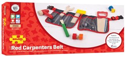 BigJigs Gereedschapsgordel Hout Rood - Speelgoed Gereedschap