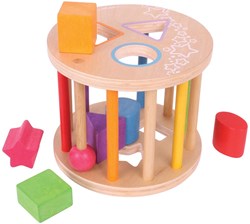 BigJigs boîte à formes en bois cylindre - jouet éducatif pour enfants