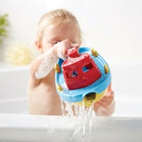 Green Toys bateau remorqueur jouet de bain - bateau d'eau écologique rouge-2