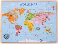 Bigjigs Wereldkaart Puzzel