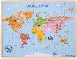 Bigjigs Wereldkaart Puzzel