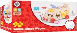 Bigjigs houten dieren vormenwagen - educatief speelgoed - 11 blokken