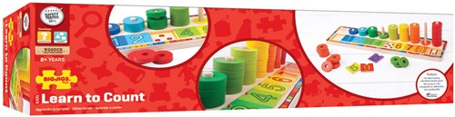 BigJigs houten telraam leren tellen educatief speelgoed kleurrijk
