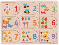 BigJigs puzzle d'apprentissage en bois chiffres - jouet éducatif pour enfants