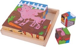 Bigjigs Boerderij Kubus Puzzel