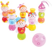 BigJigs jeu de quilles en bois fées - jeu pour enfants 7 pièces