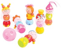 BigJigs jeu de quilles en bois fées - jeu pour enfants 7 pièces-2