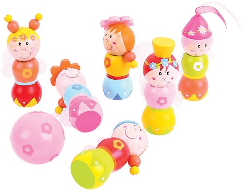 BigJigs jeu de quilles en bois fées - jeu pour enfants 7 pièces-2