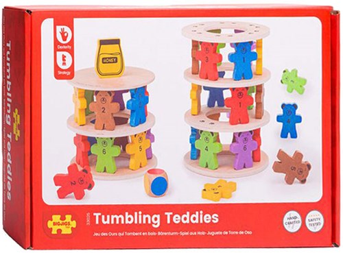 BigJigs houten spel Tumbling Teddies - stapelspel voor kinderen