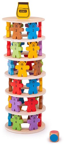 BigJigs houten spel Tumbling Teddies - stapelspel voor kinderen-3
