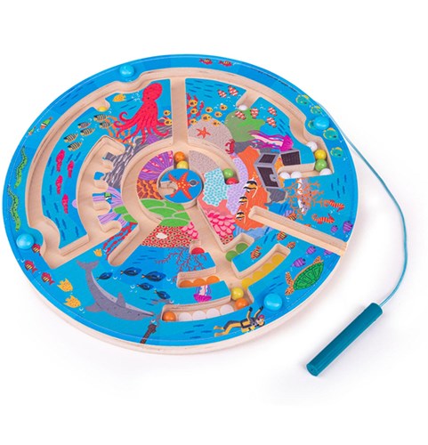 BigJigs houten waterdoolhof puzzel - magnetisch speelgoed