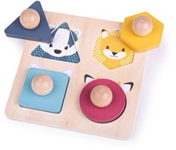 Bigjigs Casse-tête de formes d'animaux des bois FSC 100%.