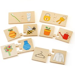 BigJigs puzzle éducatif en bois choses qui vont ensemble jouet