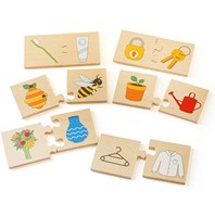 BigJigs educatieve houten puzzel dingen die samen gaan speelgoed