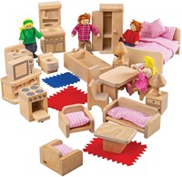 BigJigs maison de poupées meubles et poupées set en bois 26 pièces