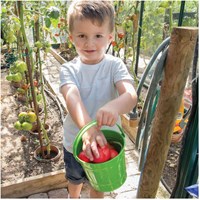 BigJigs metalen speelgoedemmer groen - tuinieren en zand-2