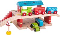 BigJigs gare en bois - jouet train et route pour enfants