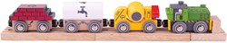 BigJigs houten trein bouwplaats speelgoed met lading magnetisch
