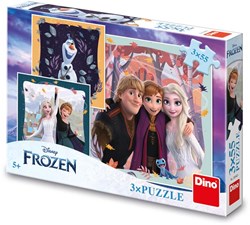 Dino Frozen puzzelset - 3 stuks herfstplezier 55 stukjes