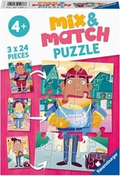 Ravensburger Kinderpuzzel 3x24 stukjes Mix & Match De leukste beroepen