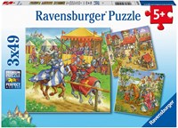 Ravensburger puzzle enfant tournoi chevalier moyen âge 3x49 pièces