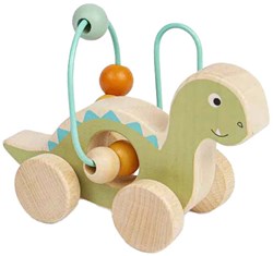 BigJigs houten speelgoed duwfiguur Diplodocus met kralenframe