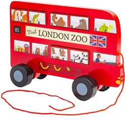 BigJigs houten speelgoed London bus trekfiguur FSC gecertificeerd