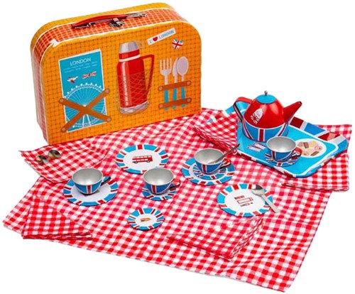 BigJigs theeservies speelgoedset Londen 24-delig picknickmand-3
