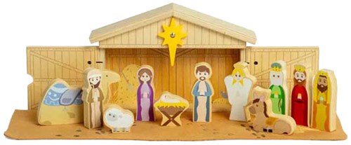 BigJigs crèche en bois - jouet éducatif Noël 13 pièces
