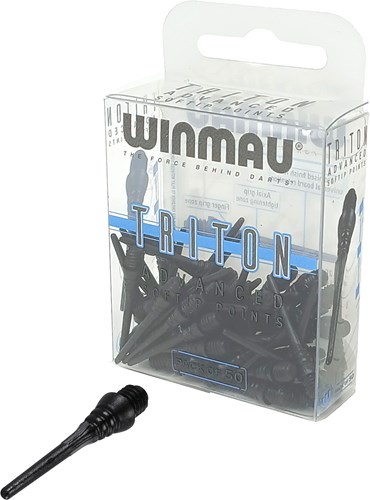 Winmau softtip dartpunten Triton zwart 50 stuks voor elektronische darts