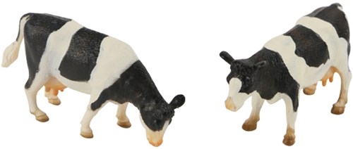 Kids GLOBE boerderij koeien zwartbont 1:32 speelgoed dieren set-2