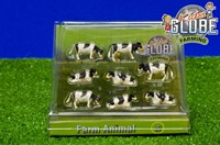 Kids GLOBE vaches jouet noir et blanc 8 pièces échelle 1:87 ferme-2